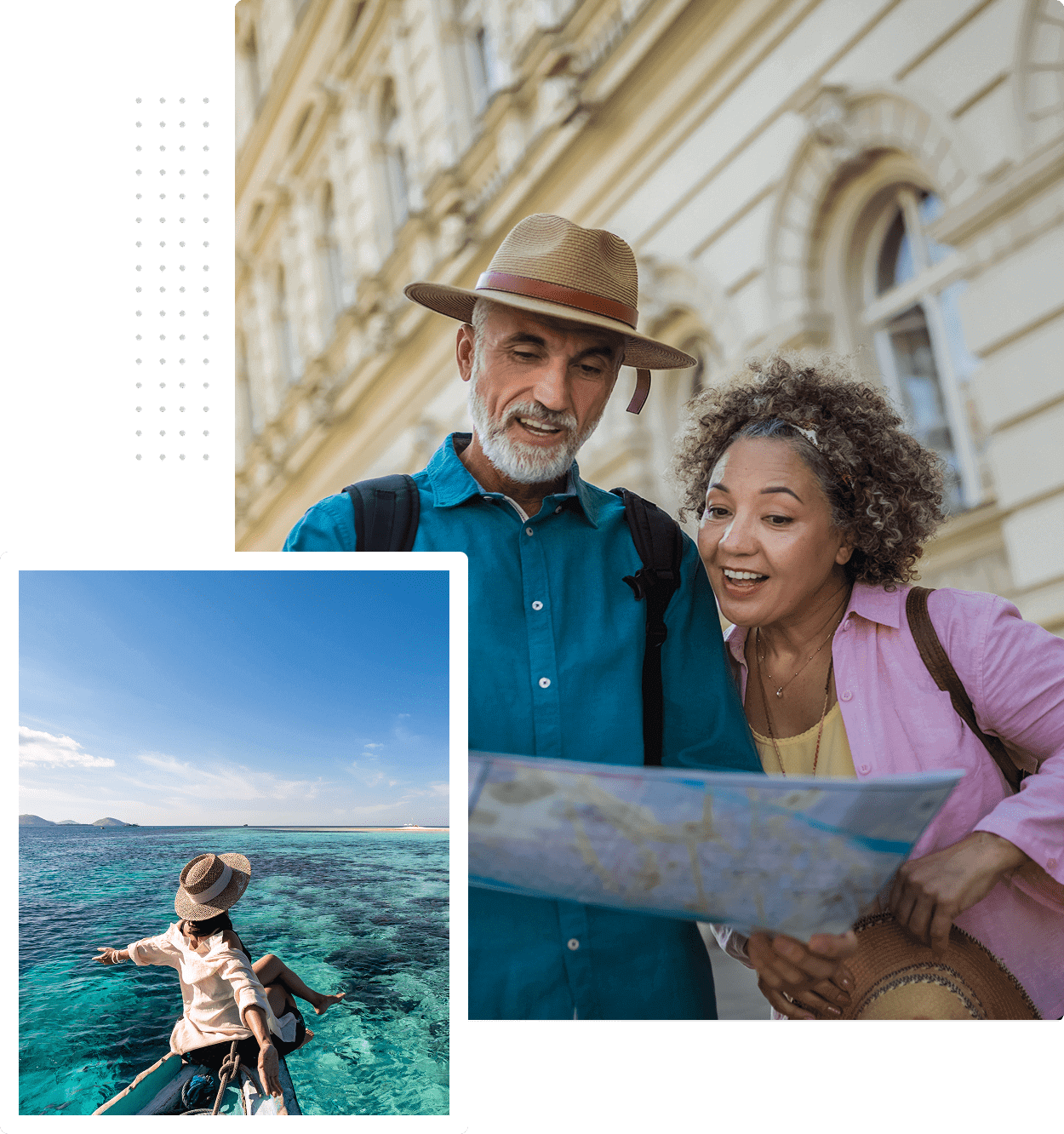 A man and woman looking at a map